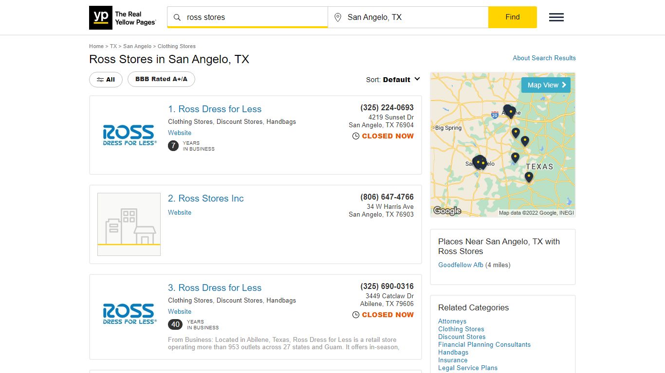 Ross Stores Locations & Hours Near San Angelo, TX - YP.com